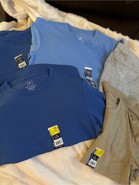 George Men’s Short Sleeve Tees in Blue (x2), Light Blue, Gray, and taupe